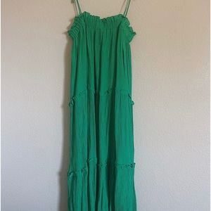 green maxi dress